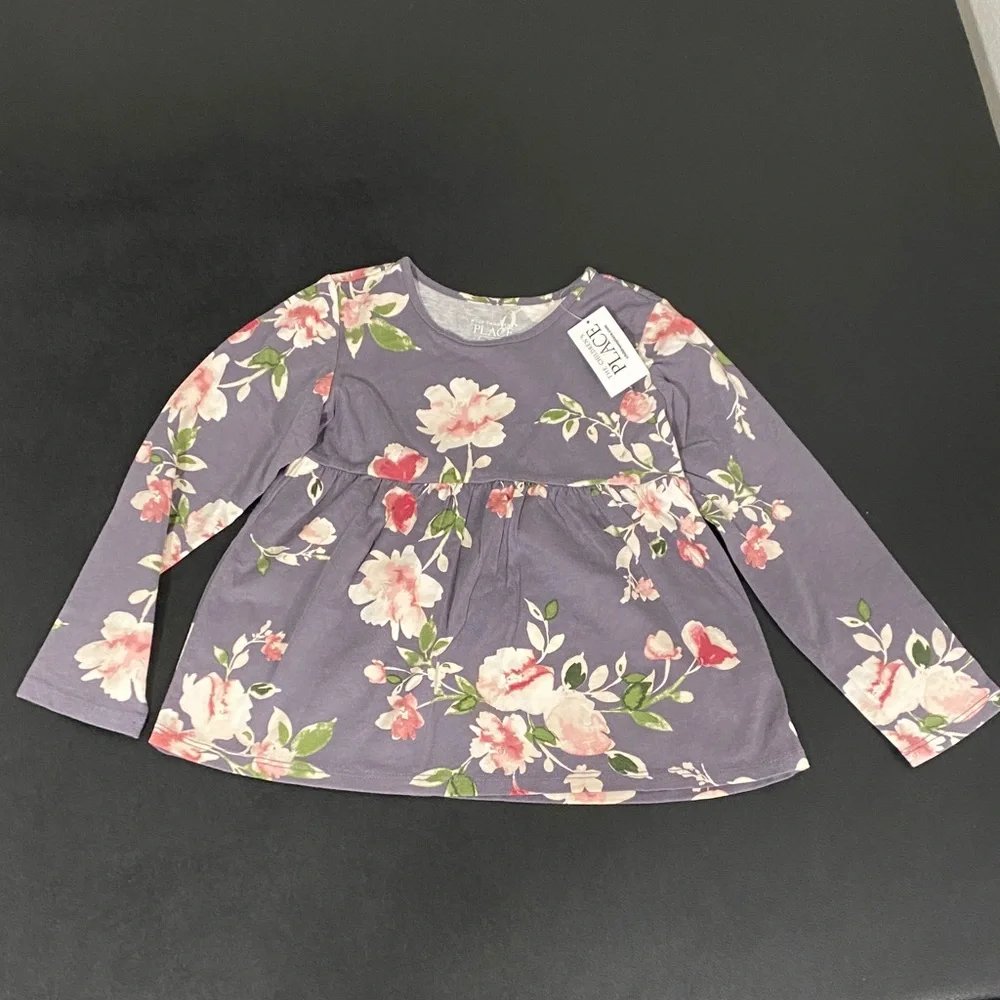 The Children's Place Floral Long Sleeve Tee Girl’s Toddler Knit T-Shirt
